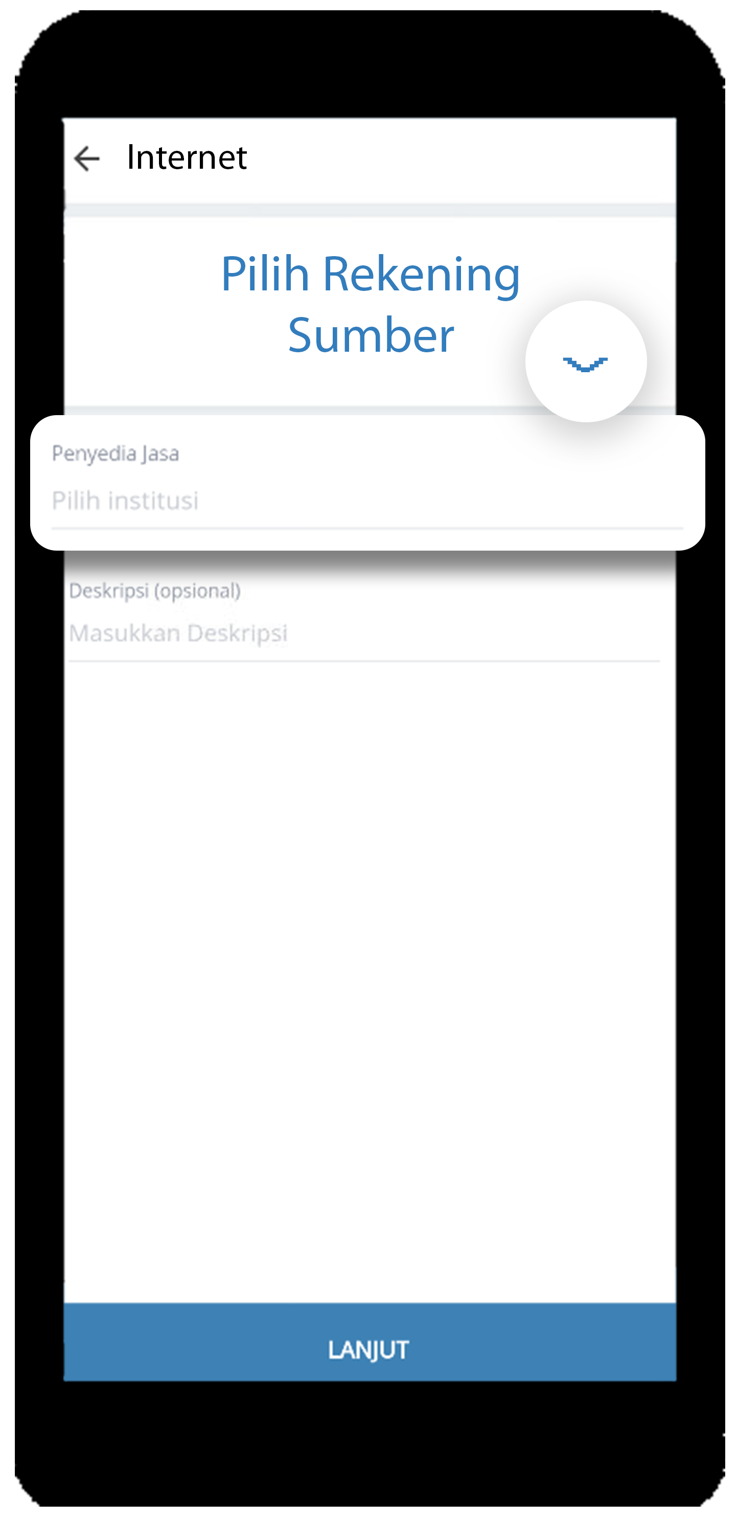 Livin' app sumber rekening dan penyedia jasa